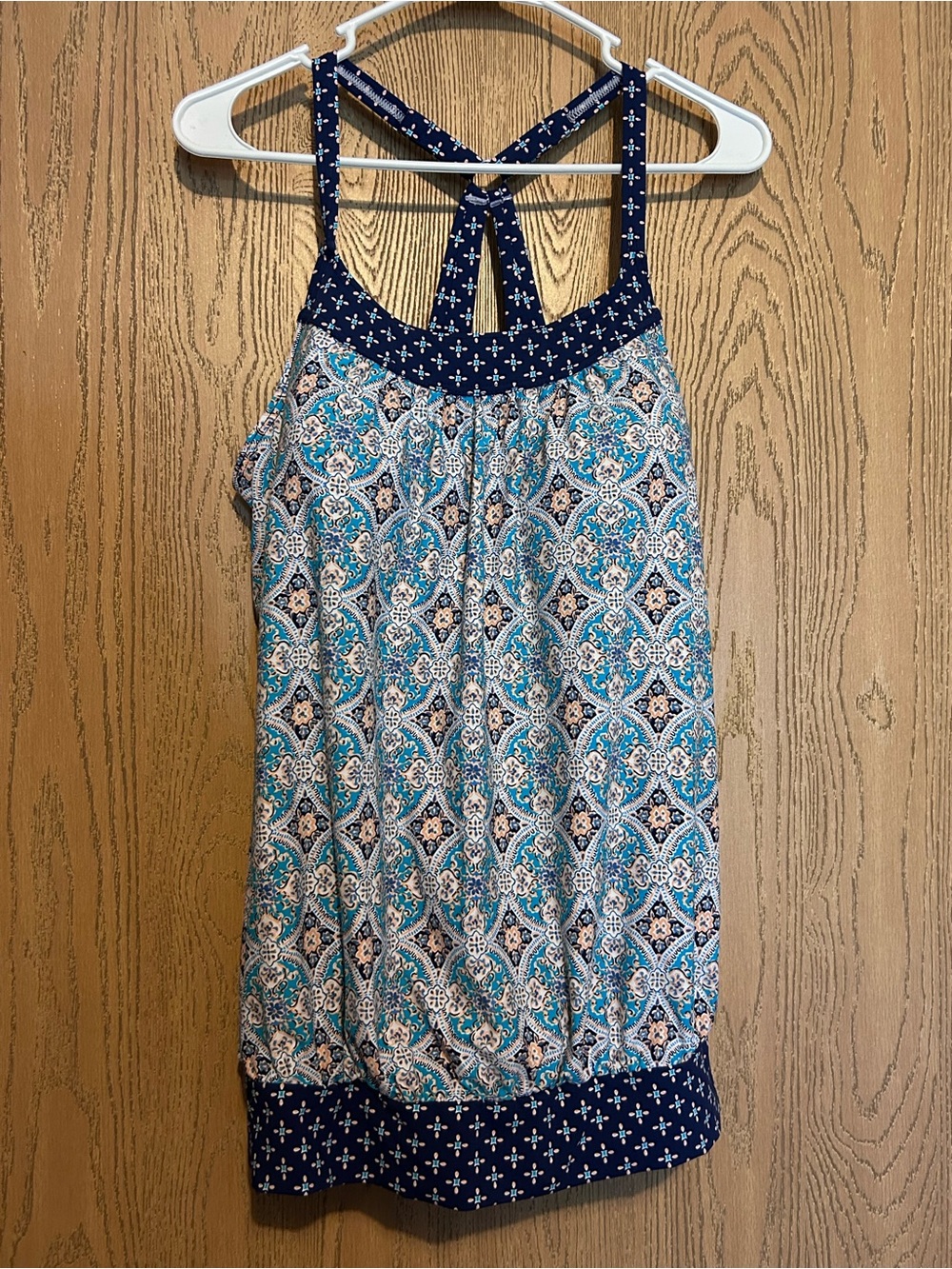 croft & barrow Women’s size 1x Blue Patterned Swim top